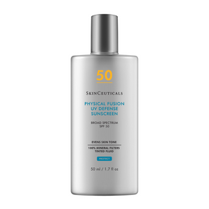 Physical Fusion UV Defense with spf 50 is designed as a broad spectrum 100% physical sunscreen for post-procedure, sensitive skin, and very dry skin.