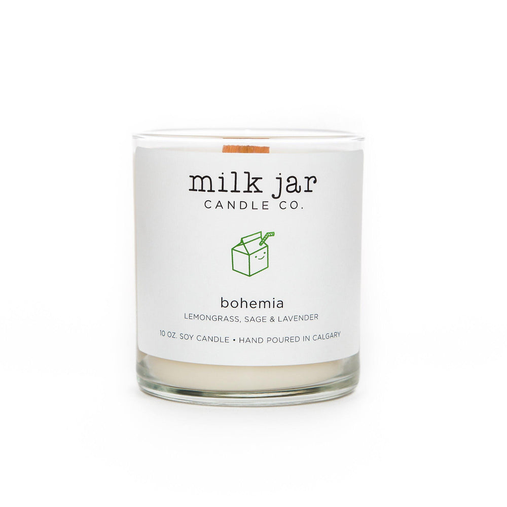 Milk Jar Candle - Bohemia "Lemongrass, Lavender & Sage" - Spirit Spa Shop