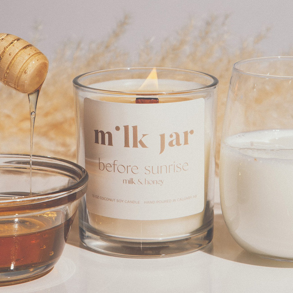Milk Jar Candle - Before Sunrise "Milk & Honey"
